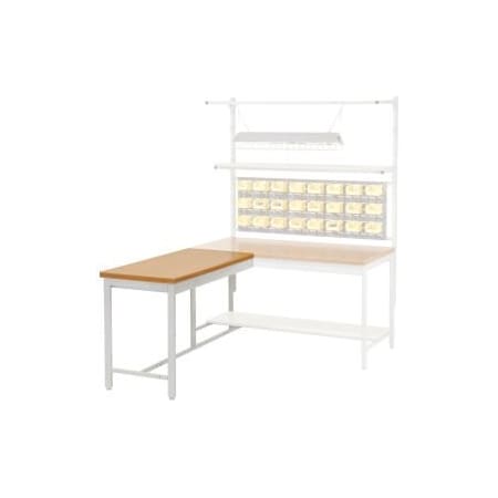 Global Equipment 48 x 30 Euro Style Production Workbench Return - Shop Top Square Edge - Gray 651423